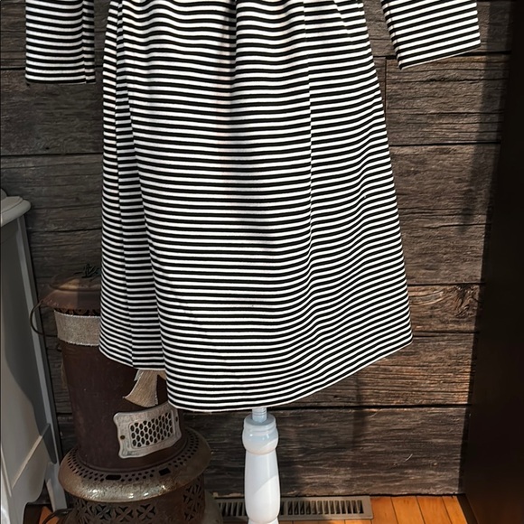 The Limited black and white striped dress with blue belt - Picture 5 of 13